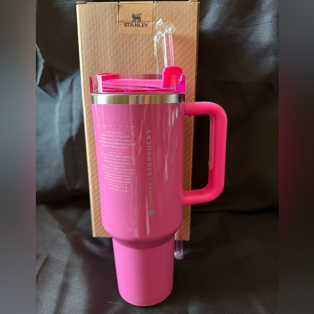 New 40oz Stanley Starbucks Edition Pink Insulated Travel Tumbler with Handle